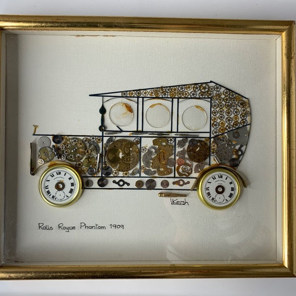 L Kersh of London Signed Horological Collage Rolls Royce Phantom 1909 - Framed - Picture 10 of 12